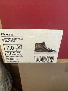 Vans Filmore Hi Cheetah Print Black & White
